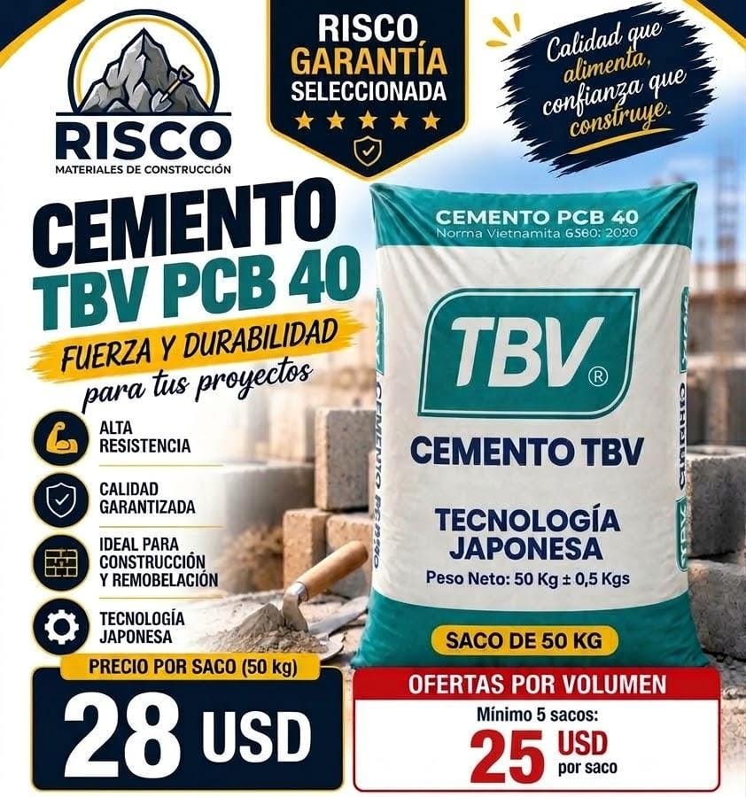 Saco de cemento TBV PCB 40 de 50 kg