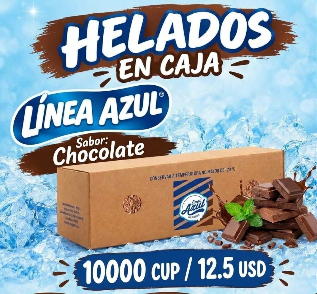Helado Línea Azul de chocolate en caja